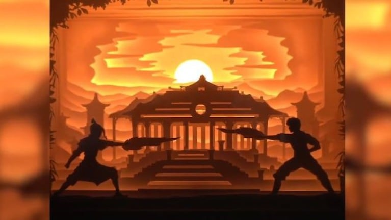 Artista crea cajas de luz con icónicas escenas 3D hechas con papel 