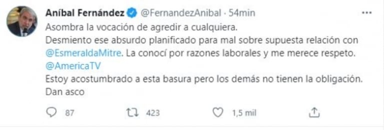 Aseguran que Esmeralda Mitre y Aníbal Fernández viven un apasionado romance: los fuertes descargos de la actriz y del ministro