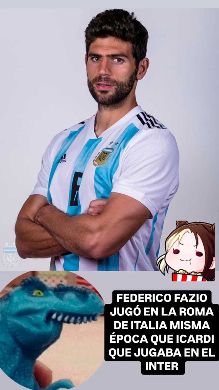 Aseguran que Federico Fazio mantuvo un affaire con Wanda Nara en 2017 (Foto: Instagram @mecomprendezmendez)