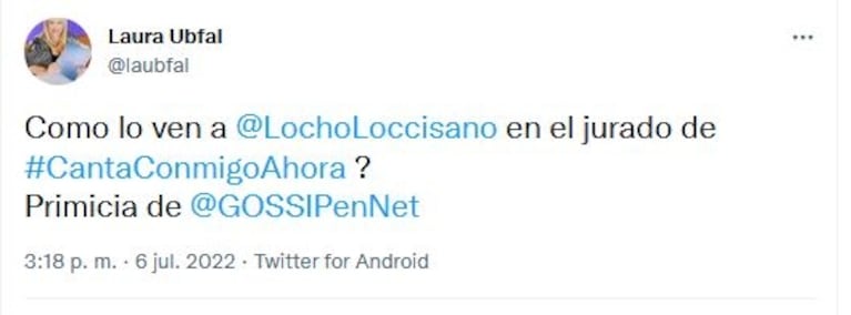 Aseguran que Locho Loccisano fue convocado por Marcelo Tinelli para Canta conmigo ahora