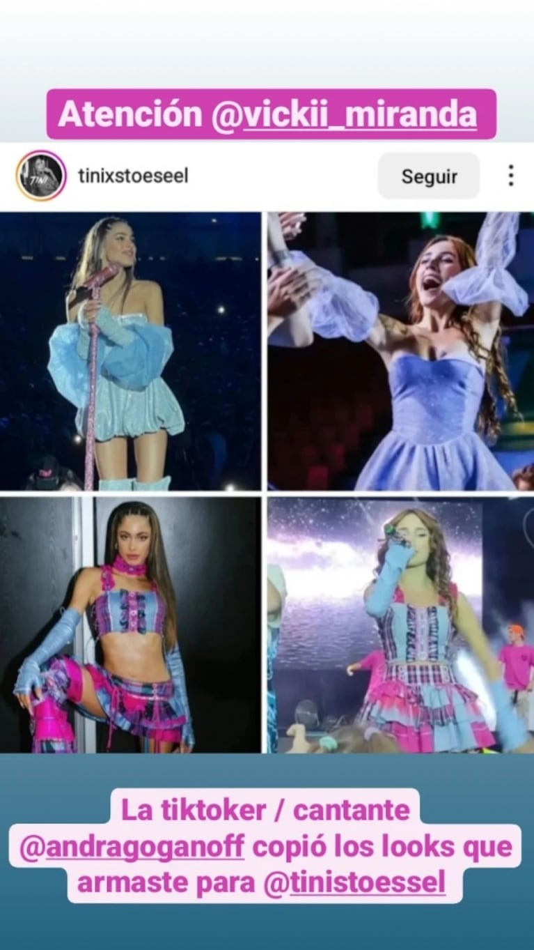 Aseguran que una influencer copia los looks a Tini Stoessel: las fotos que generaron controversia