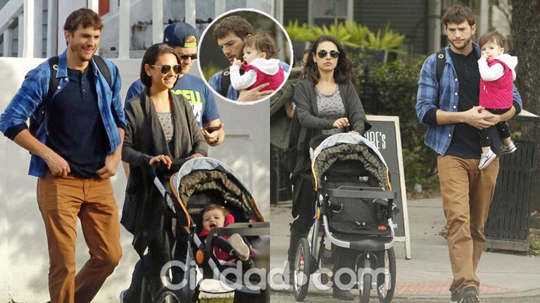 Ashton Kutcher y Mila Kunis, de paseo con su bebé Wyatt: las postales más tiernas