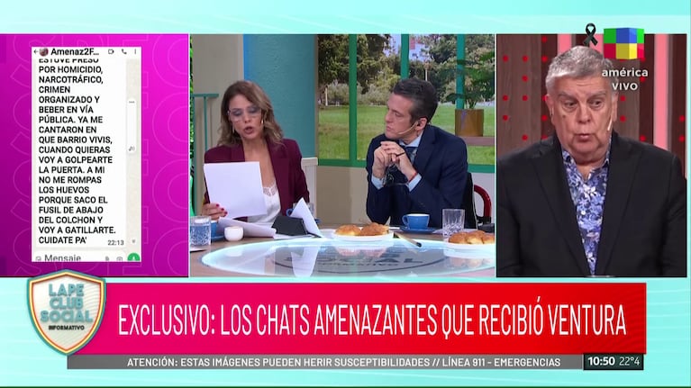 Así amenazaron a Luis Ventura. (Foto: América)