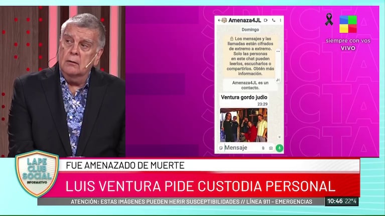 Así amenazaron a Luis Ventura. (Foto: América)