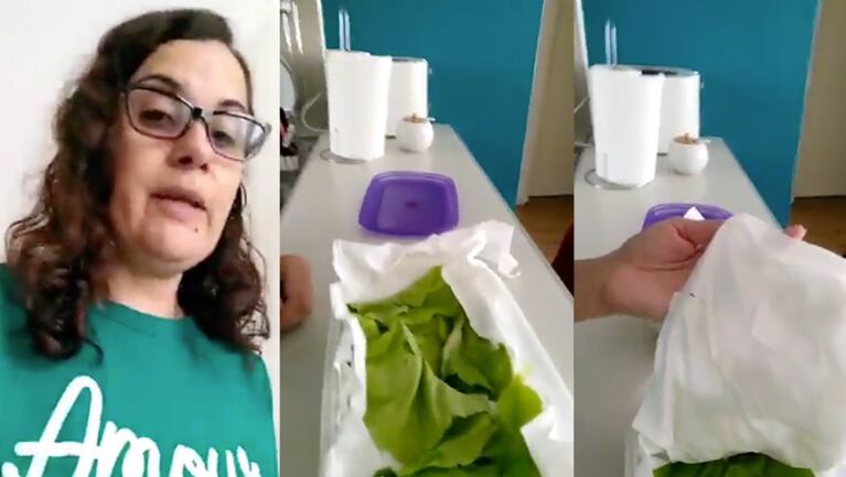 Así conserva Ana sus verduras de hojas verdes.