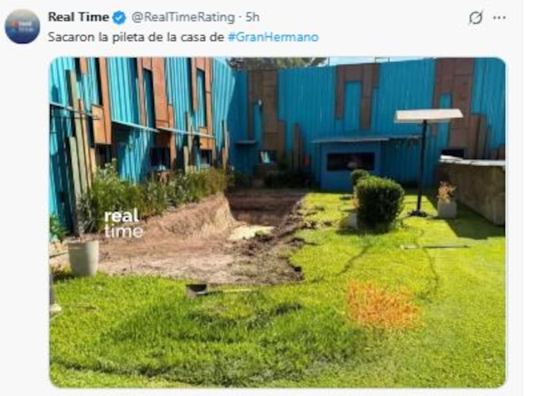 Así desarmaron la pileta de Gran Hermano para hacer la nueva (Foto: Twitter @RealTimeRating)