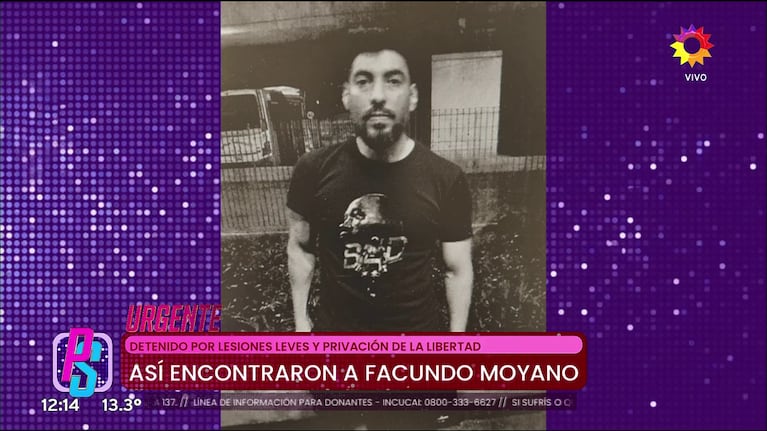 Así encontraron a Facundo Moyano tras el escándalo con la joven de 23 años (Foto: captura de eltrece).