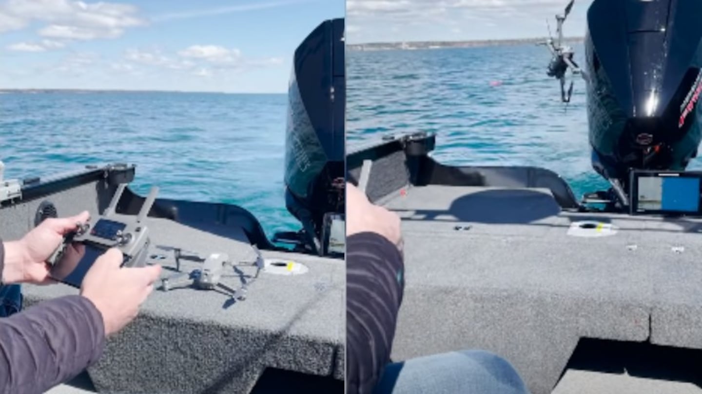 Así es como se tira un dron de 1.500 dólares al agua desde un barco