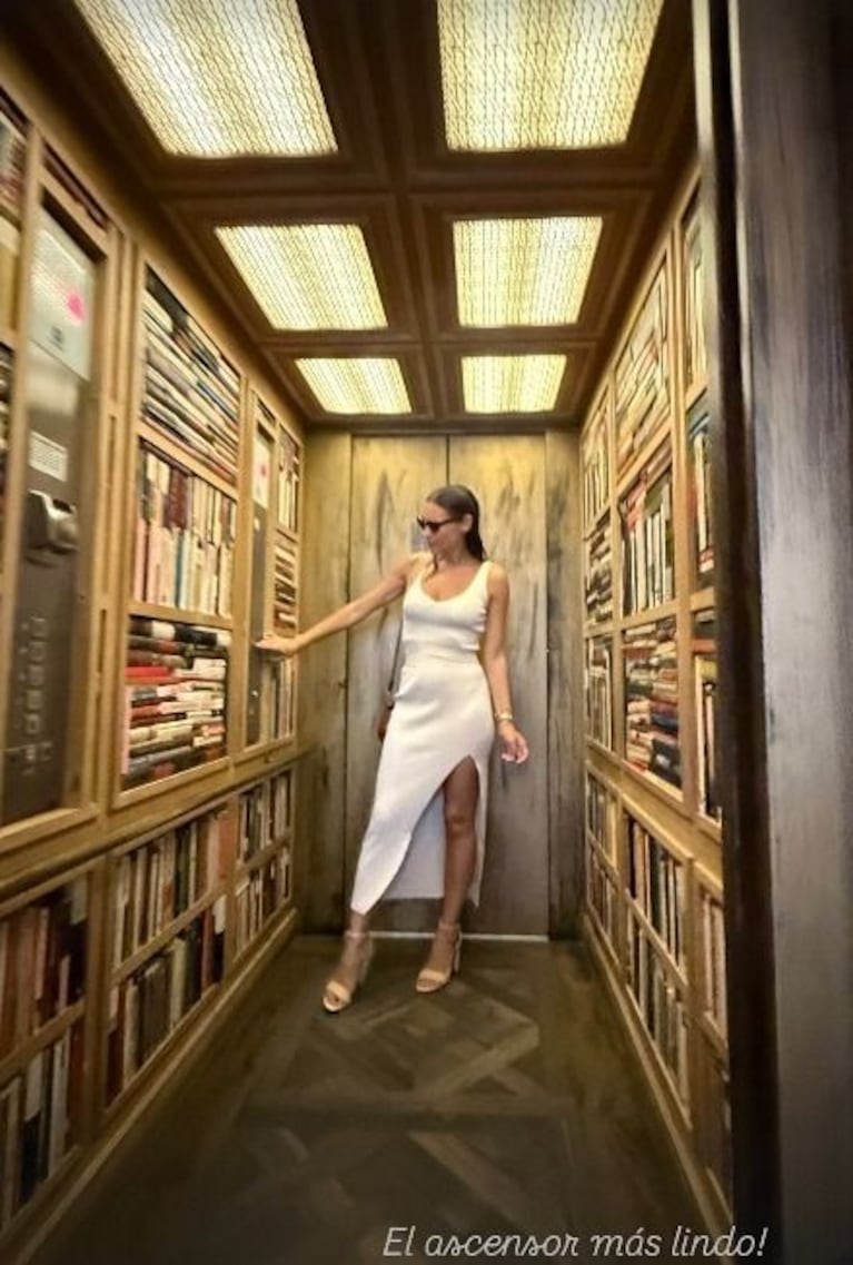 Así es el hotel boutique de Pampita y Martín Pepa en Madrid: ascensor con biblioteca y bar de lujo | Créditos: Instagram @pampitaoficial