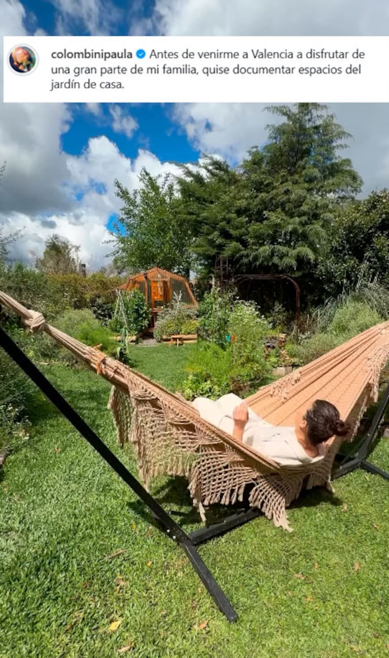 Así es la casa verde de Paula Colombini: enorme jardín con plantas nativas y comestibles (Foto de Instagram @colombinipaula )