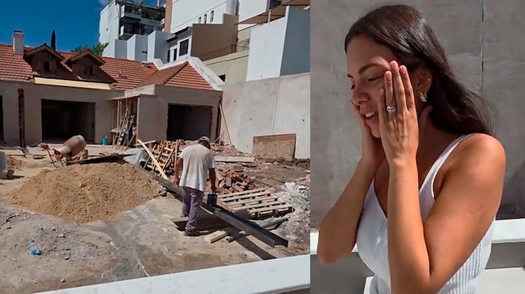 Así es la impresionante pileta que Belu Lucius construye en su casa: “No puedo creer lo que hicimos” (captura de Tik Tok)