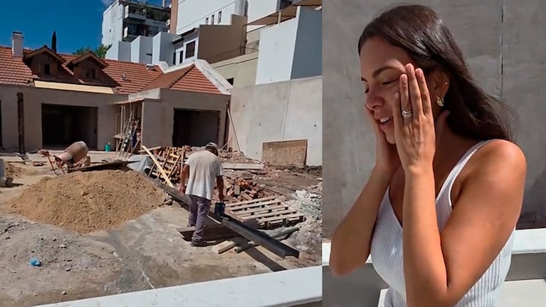 Así es la impresionante pileta que Belu Lucius construye en su casa: “No puedo creer lo que hicimos” (captura de Tik Tok)