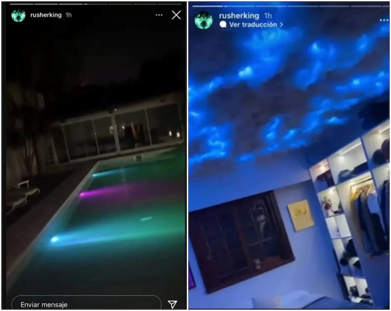 Así es la lujosa casa de Rusherking en Buenos Aires: pileta iluminada, gimnasio y sala de juegos. Crédito: Instagram.
