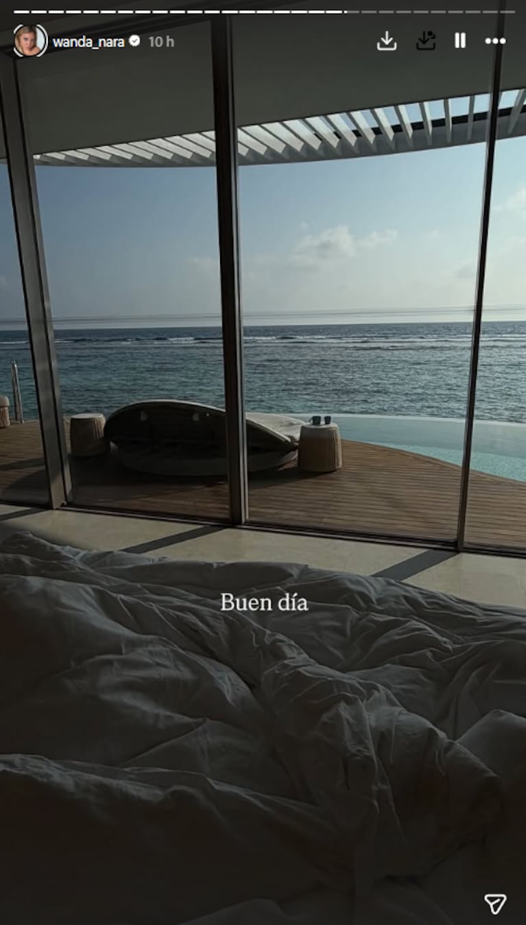 Así es la lujosa habitación de Wanda Nara en Islas Maldivas: vestidor, piscina privada y nivel top | Créditos: Instagram @wanda_nara