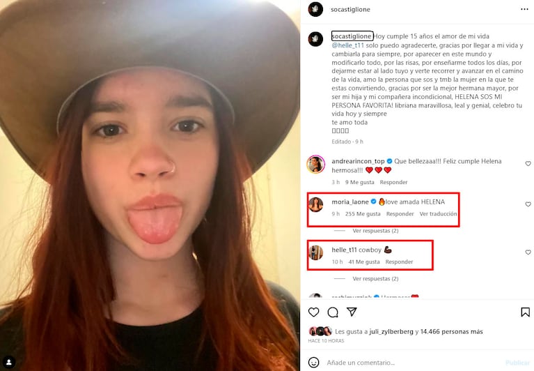 Así está Helena, la hija de Sofía Gala y nieta de Moria Casán: cumplió 15 años y la actriz le expresó su amor