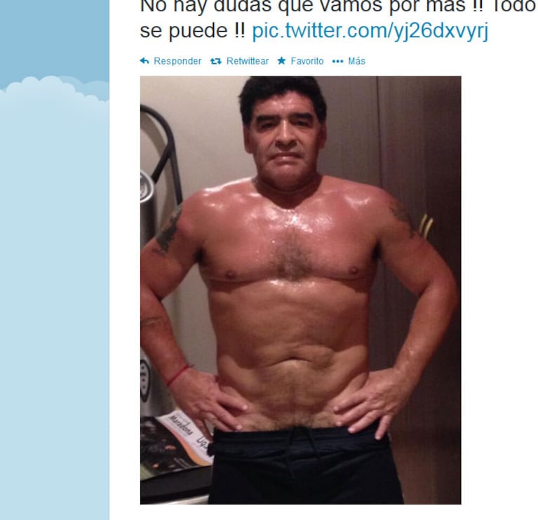 Así está hoy Diego Maradona. (Foto: Twitter @trainerborges)