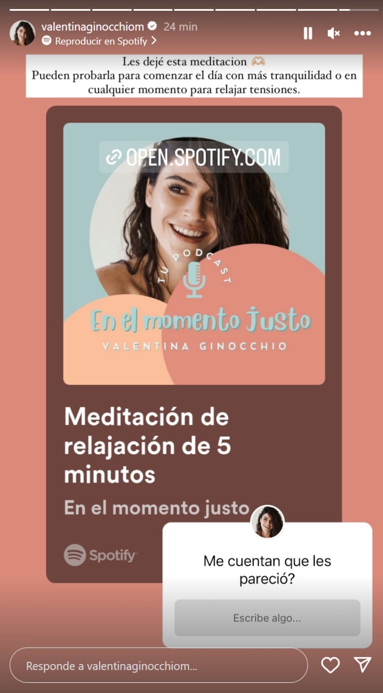 Así está hoy Valentina Ginocchio, la hermana de Marcos que es furor en Spotify 