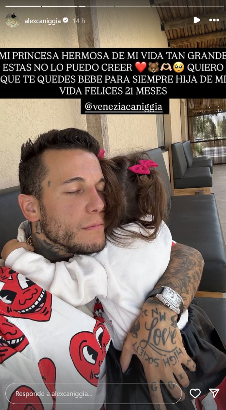 Así está hoy Venezia Caniggia. Foto: IG |alexcaniggia