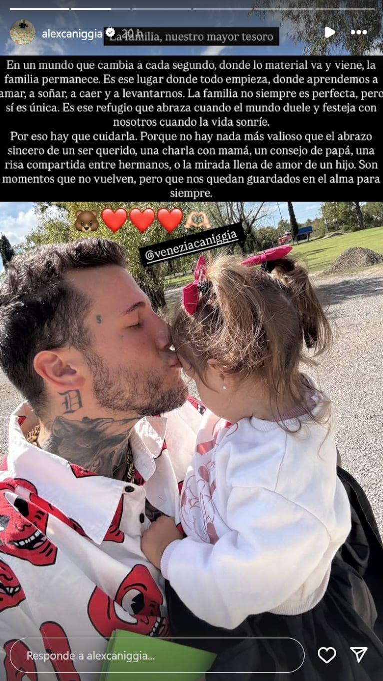 Así está hoy Venezia Caniggia. Foto: IG |alexcaniggia