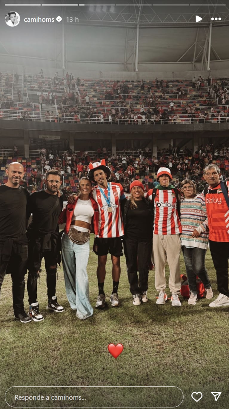 Así festejaron Camila Homs y el Principito Sosa el campeonato de Estudiantes