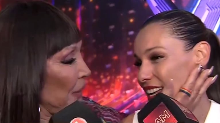 Así fue el cara a cara en vivo de Moria Casán y Pampita tras la fuerte pelea en Bailando 2023: el video