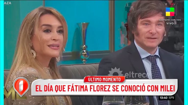 Así fue el día que Javier Milei y Fátima Florez se conocieron en la mesa de Mirtha Legrand