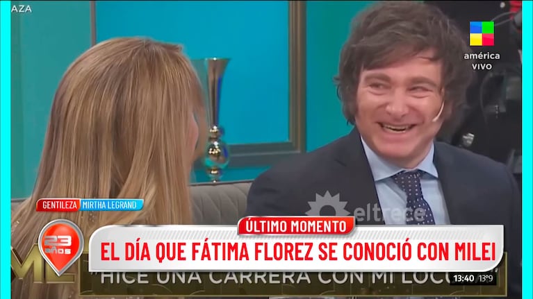 Así fue el día que Javier Milei y Fátima Florez se conocieron en la mesa de Mirtha Legrand