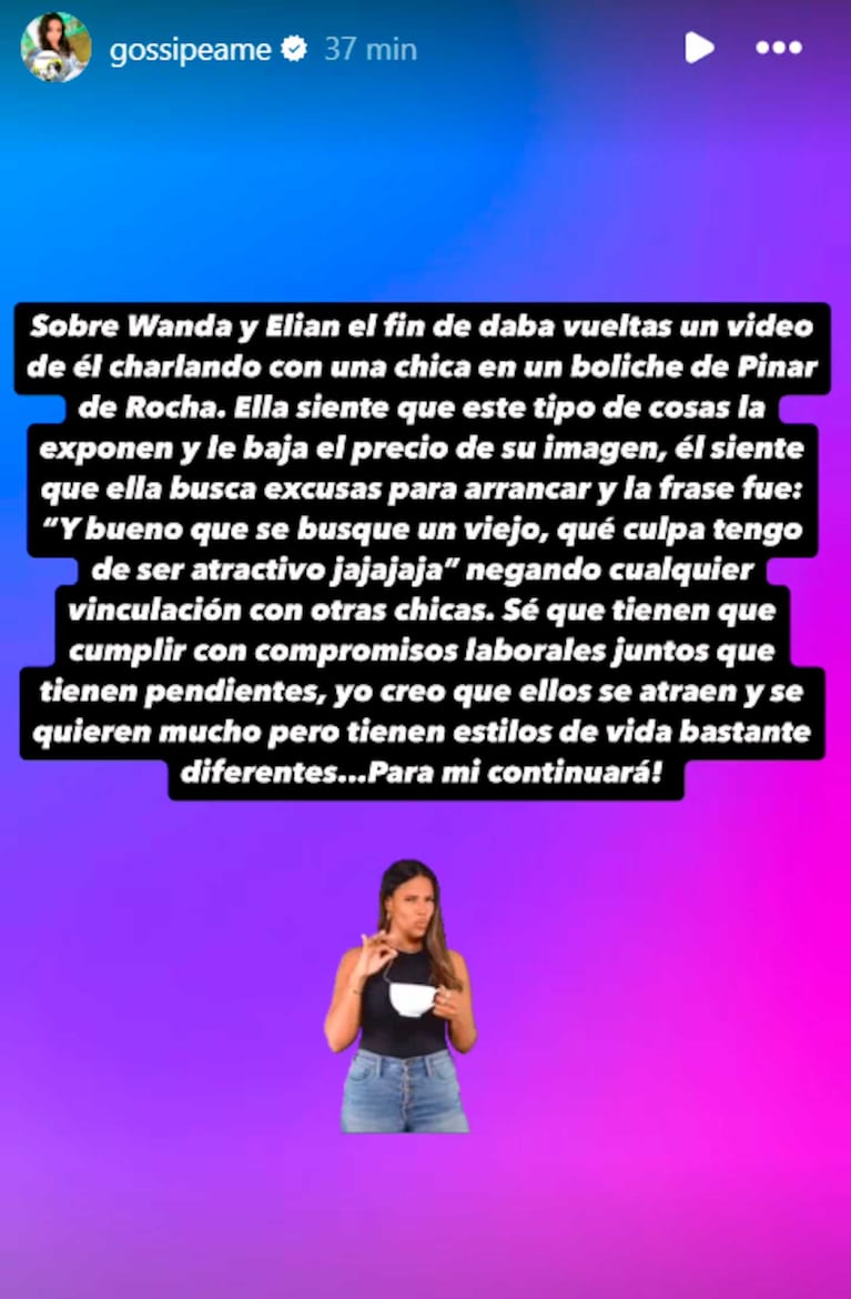 Así fue la hiriente frasae de L-Gante a Wanda Nara (Foto: Instagran @gossipeame)
