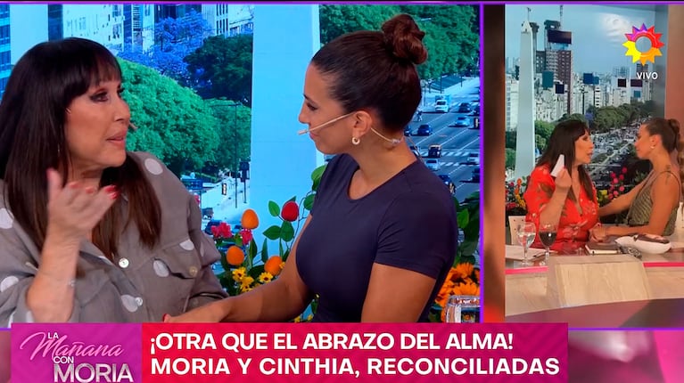 Así fue la reconciliación de Moria Casán y Cinthia Fernández  (captura de eltrece)