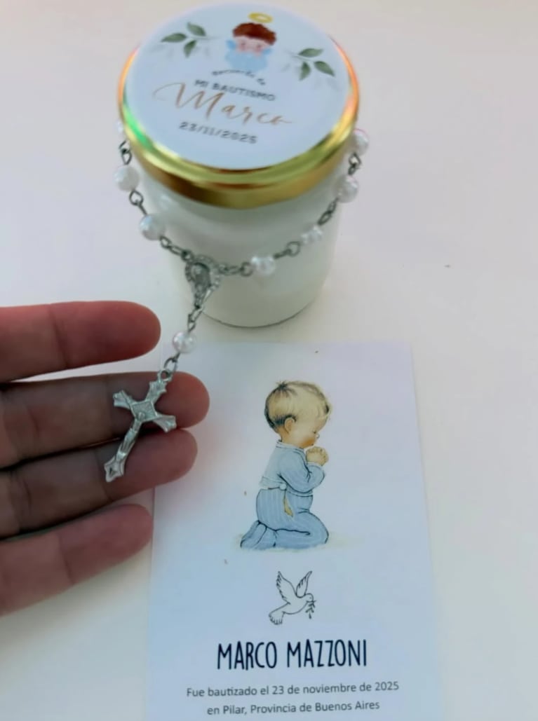 Así fueron los souvenirs del bautismo de Marco, el hijo de Sol Pérez y Guido Mazzoni | Créditos: Instagram @lasobrideperez
