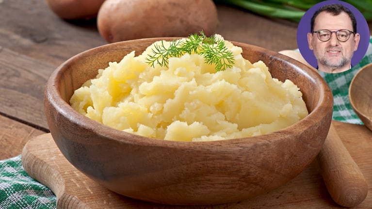Así prepara el puré de papas de Christophe Krywonis. Foto: montaje