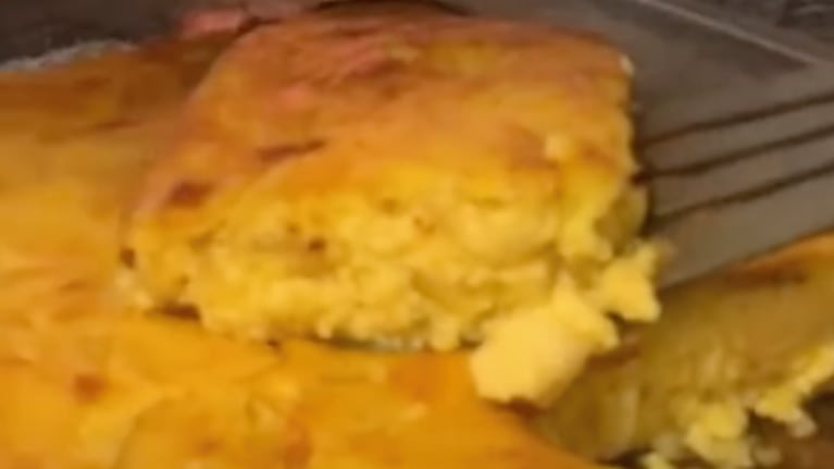 Así queda presentado el Chipá Guazú, una vez cocinado. Foto: Cucinare TV