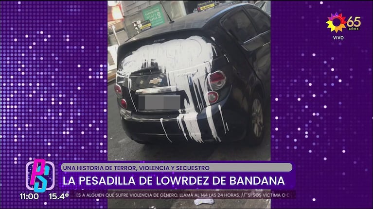 Así quedó el auto de Lowrdez Fernández tras un episodio de violencia por parte de su ex, Leandro García Gómez (Foto:cpatura de eltrece).