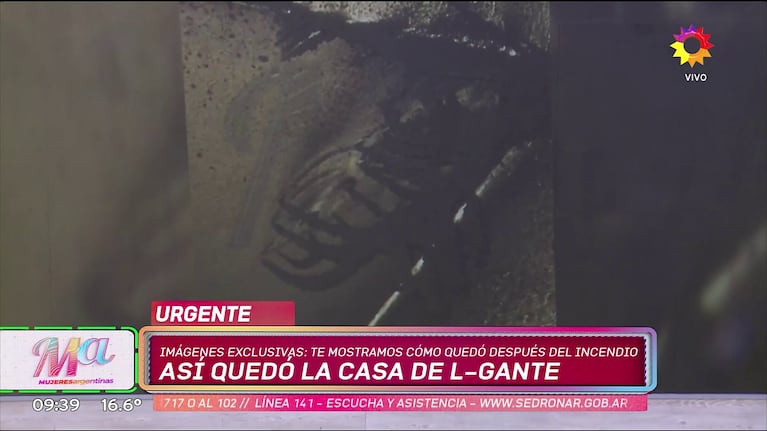 Así quedó la casa de L-Gante tras el incendio.