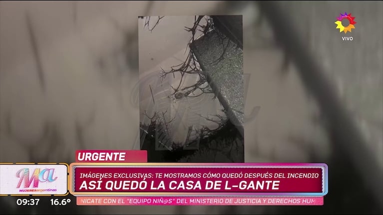 Así quedó la casa de L-Gante tras el incendio.