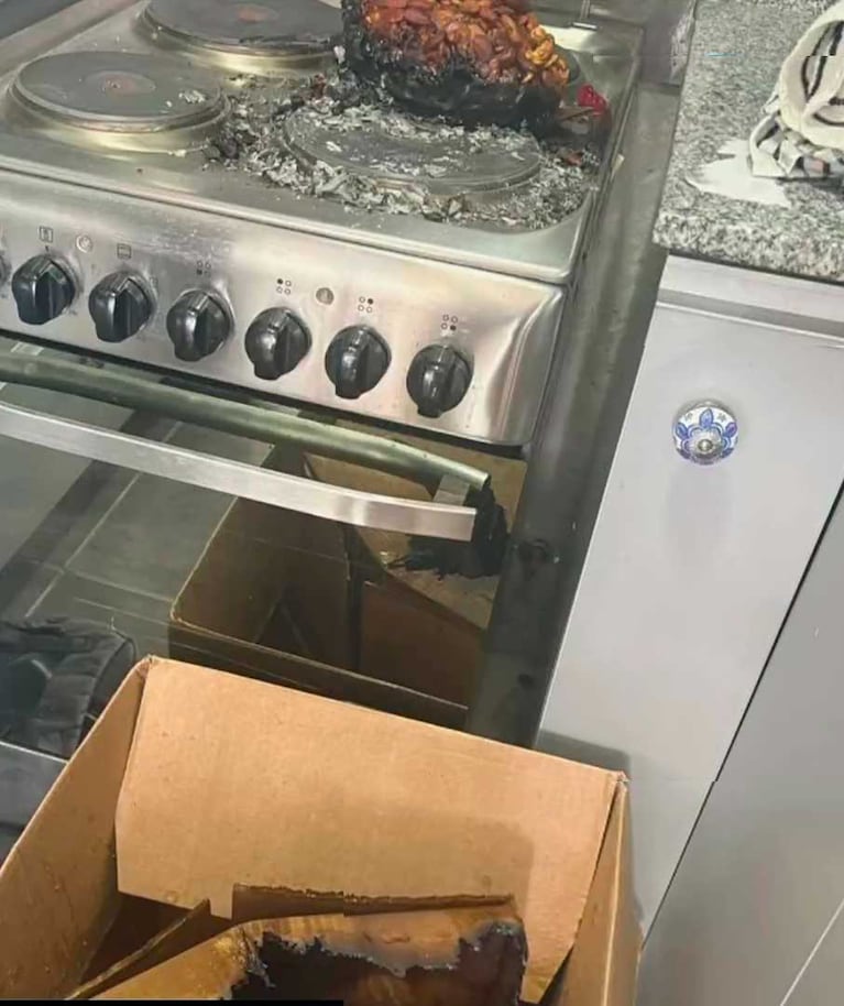 Así quedó la cocina de Matías Alé tras el incendio (Foto: captura La TV Pública)