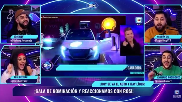 Así reaccionó en vivo Rosina cuando Zoe ganó el auto en Gran Hermano y cuando Laura Ubfal se quejó