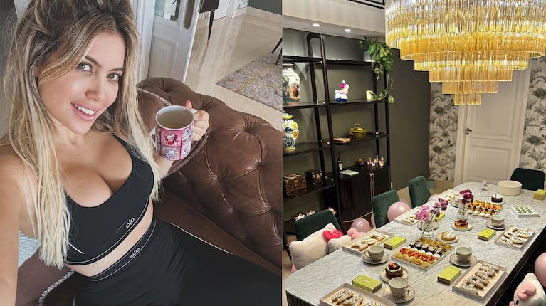 Así recibió Wanda Nara a sus hijas: mesa decorada y bienvenida familiar junto a sus hermanos