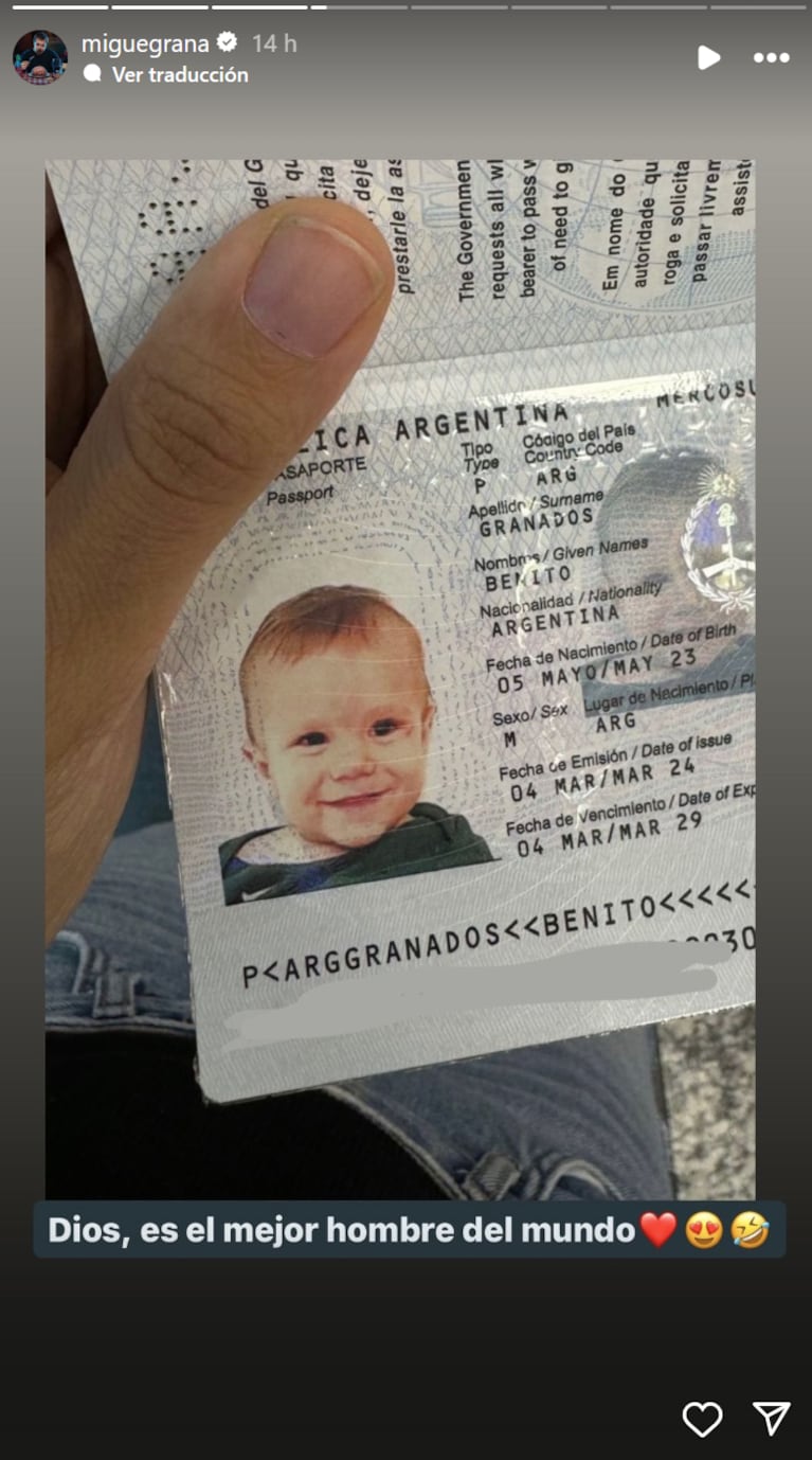 Así salió el hijito de Migue Granados en su primera foto para el pasaporte: el tierno video del back