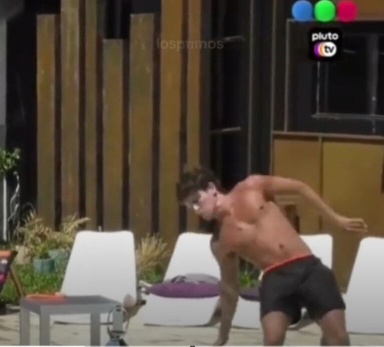 Así se cayó Marcos de Gran Hermano cuando quiso entrar a la piscina: "Casi me mato"