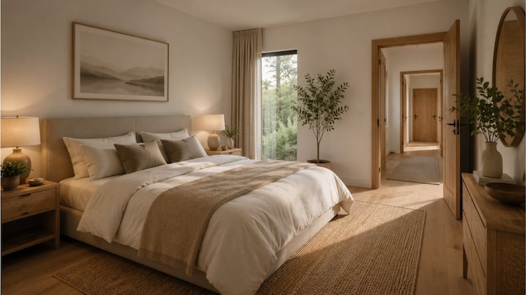 Así se debe colocar la cama en el cuarto para evitar la "posición cadáver", según el Feng Shui. Foto: IA