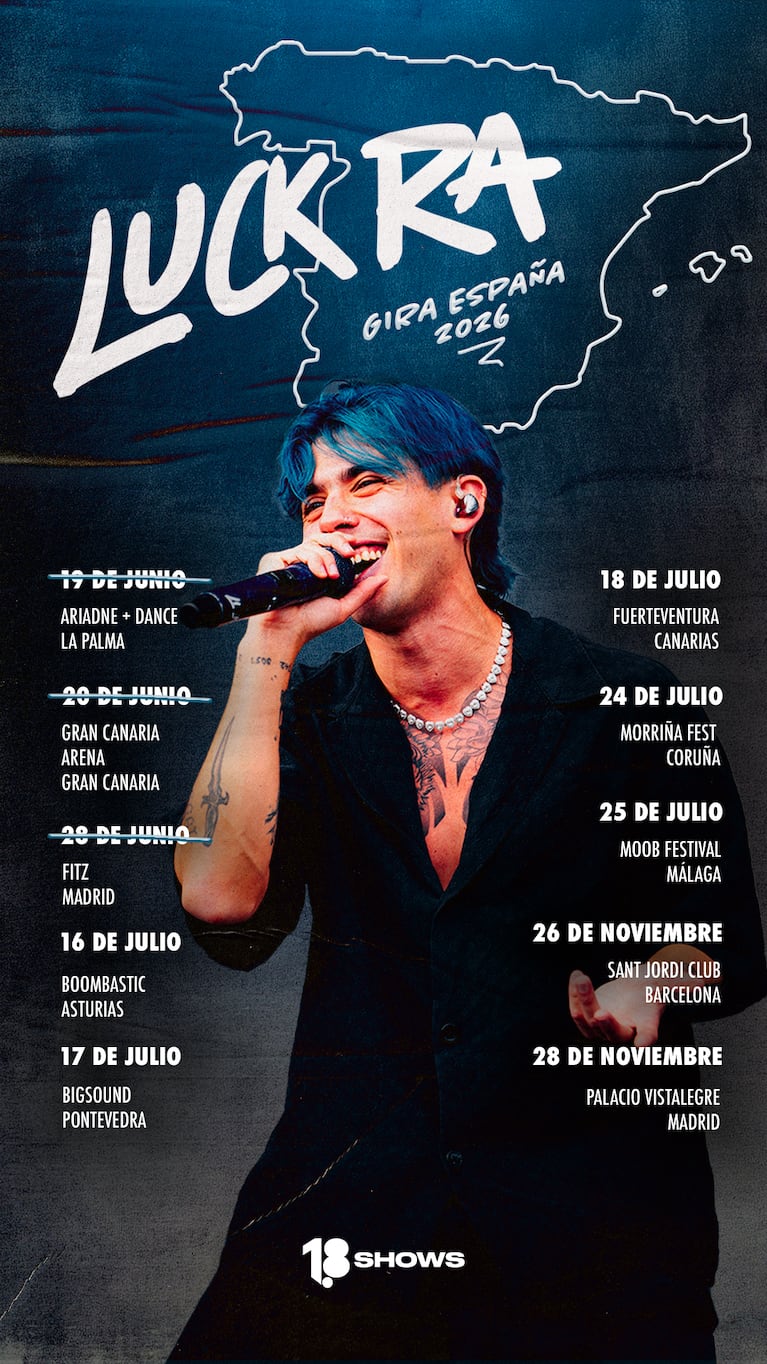 Así será la gira española de Luck Ra