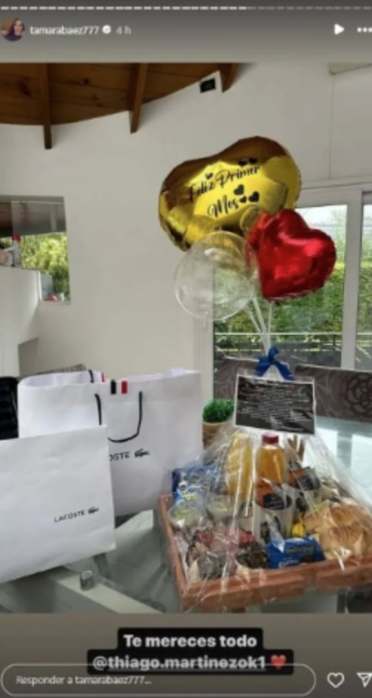 Así Tamara Báez festejó su primer aniversario con su novio: románticas sorpresas y lujosos regalos