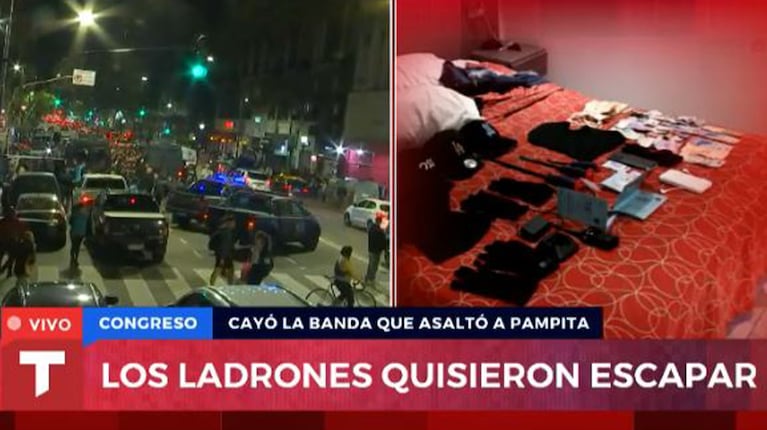 Atraparon a la banda que robó la casa de Pampita. Captura: TN