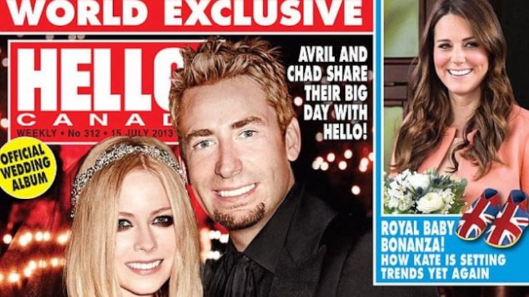 Avril Lavigne se casó vestida de negro. (Foto: Revista Hello! Canadá)