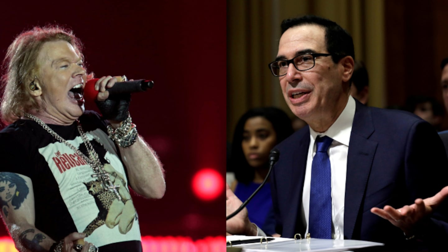 Axl Rose atacó en las redes sociales a Steve Mnuchin, el secretario de tesoro de EEUU.