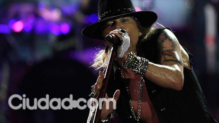 Axl Rose, en el recital que los Guns dieron en Argentina en el 2010