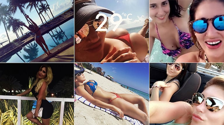 Ayelén Paleo y su hermana en Miami. Fotos: Instagram.