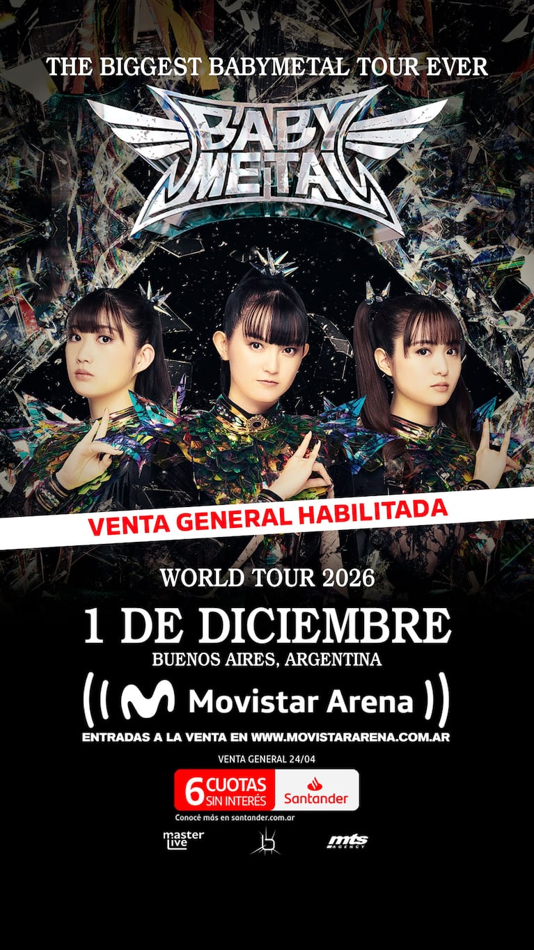 Babymetal en Argentina 2026: fecha, lugar y precios de las entradas