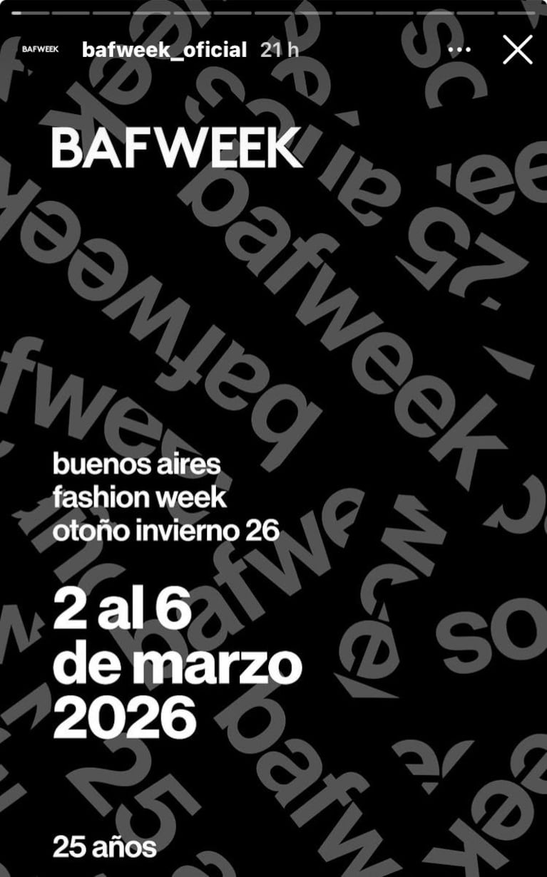 BAFWEEK 2026 (Foto: Instagram/@bafweek_oficial).